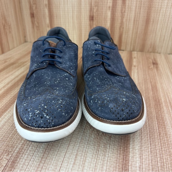 Martin Dingman Countryaire Shoes Mens Size 8.5M Blue Speckled Wingtip Oxford